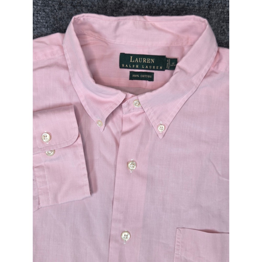 LRL Ralph Lauren Shirt Mens XL 17 34/35Pink Cotton Button Down